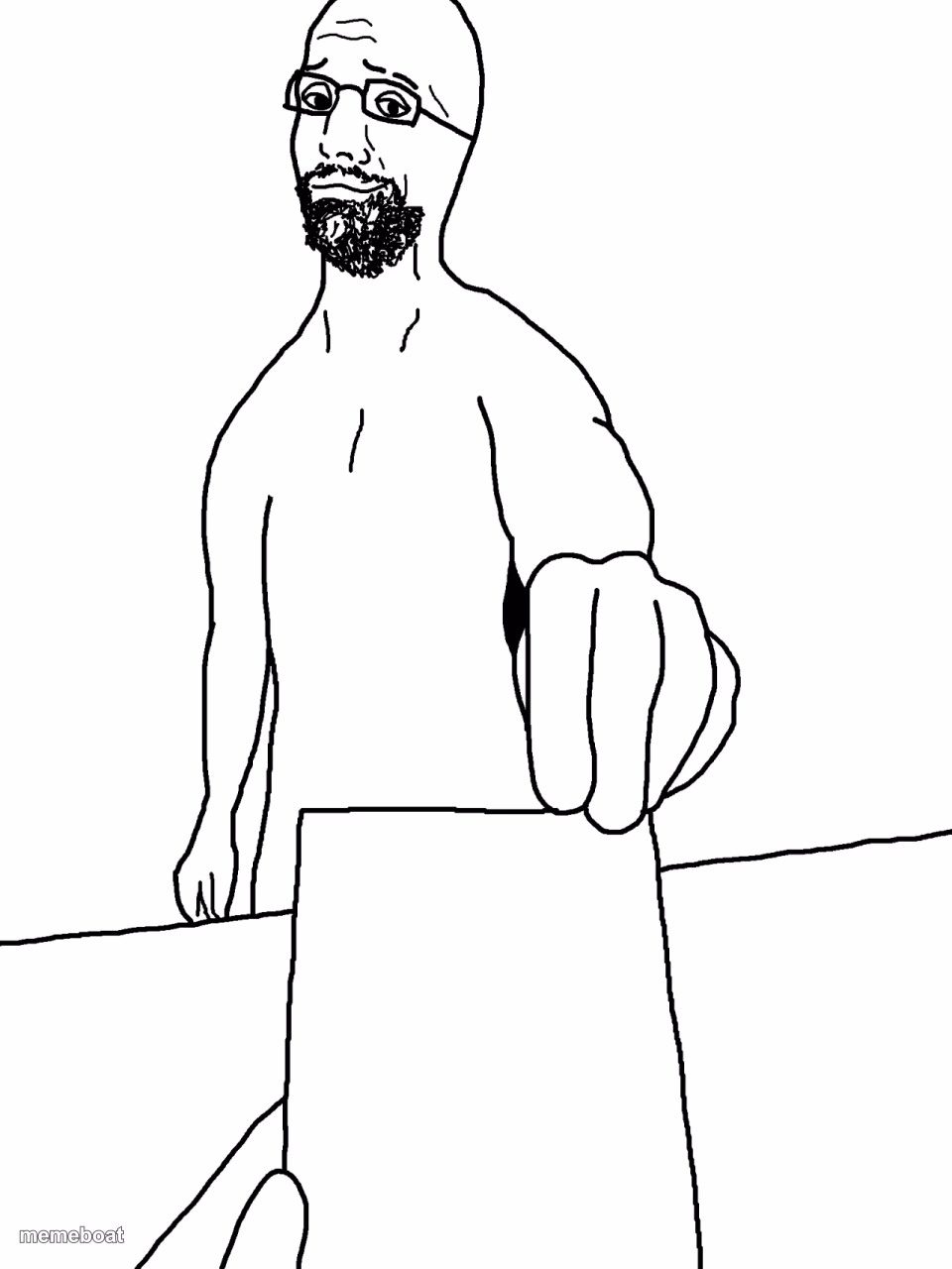 Soyjak Extending a Note - meme generator image preview
