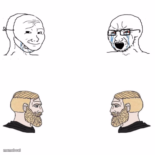 Soyjak vs Chad meme template - meme generator image preview