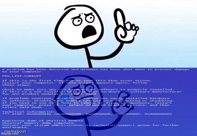 Speechless Stickman BSOD - meme generator image preview