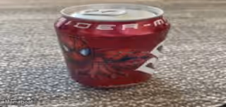 Crushed Spider Man Can