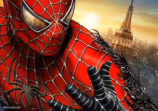 Spider-Man pondering at his hand