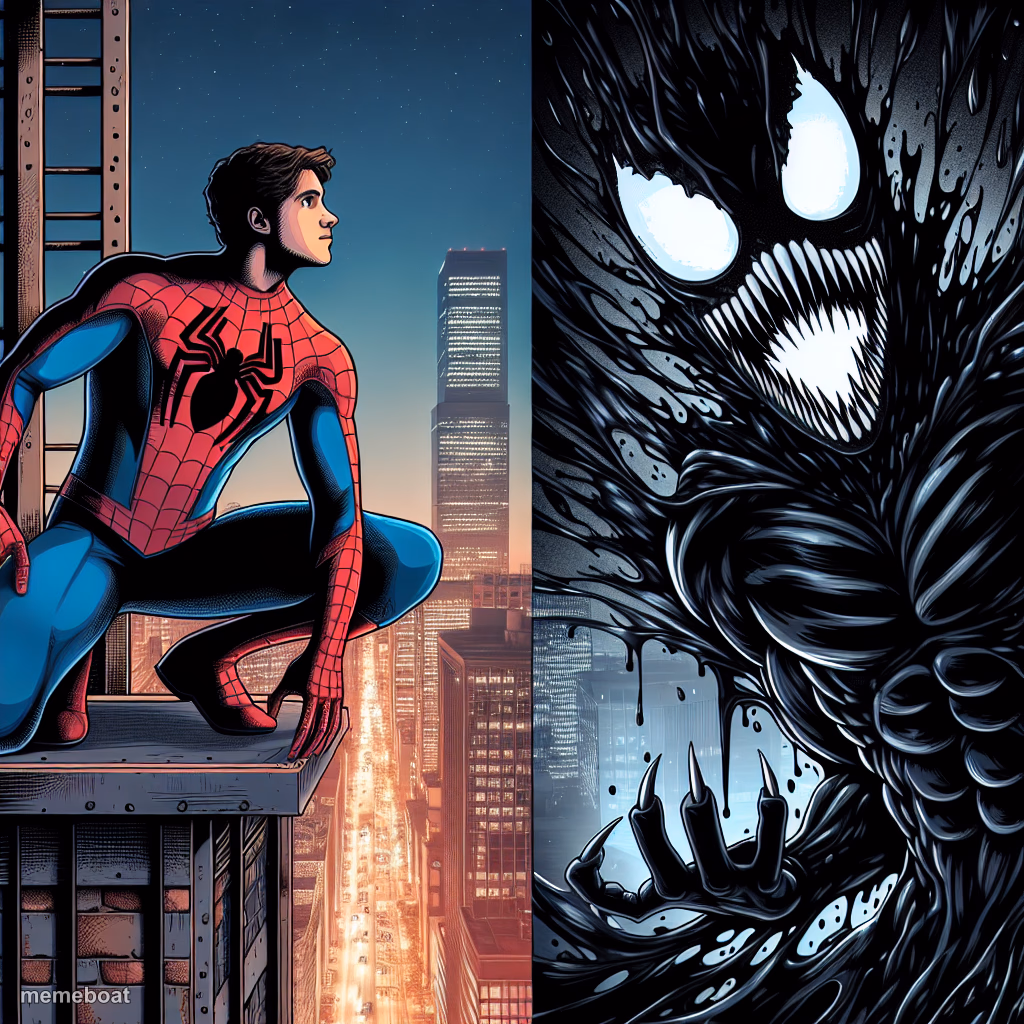 Spiderman and venom - meme generator image preview