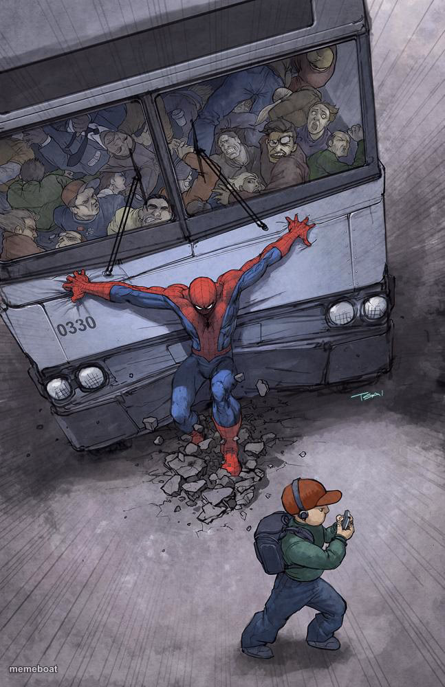 Spiderman Bus - meme generator image preview