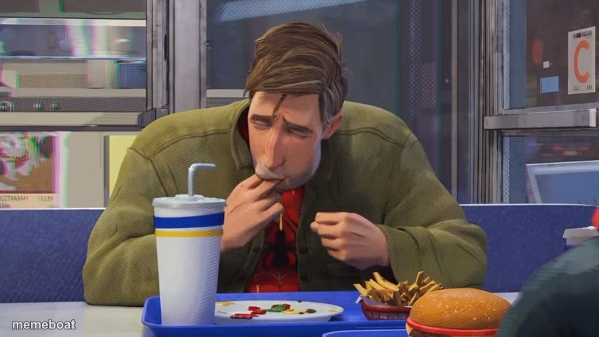 Spiderman Eating - meme generator image preview