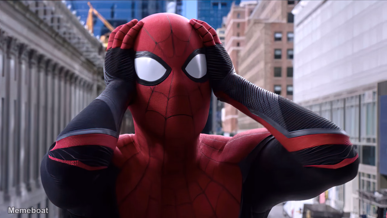 Spiderman Holding Head - meme generator image preview