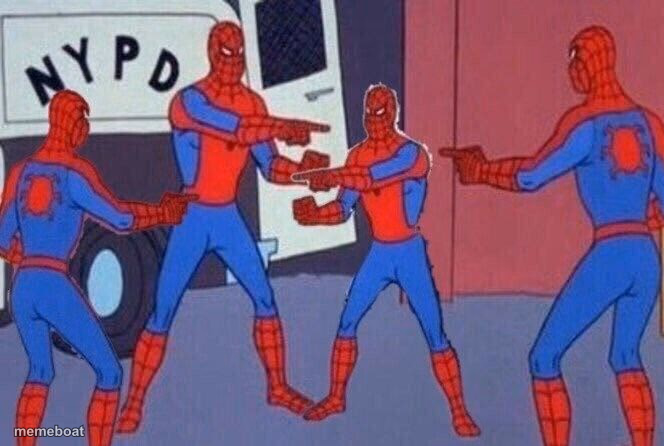 Spiderman pointing 4 - meme generator image preview