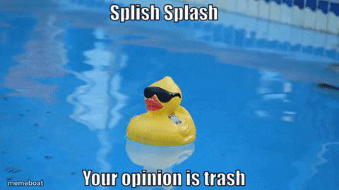 Splish Splash your opinion is trash - meme generator image preview