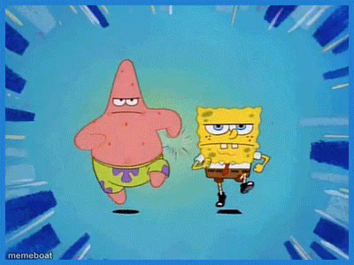 Spongebob and Patrick Running - meme generator image preview
