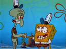 Spongebob and squidward Shaking hands