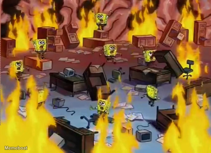 Spongebob Brain on Fire - meme generator image preview