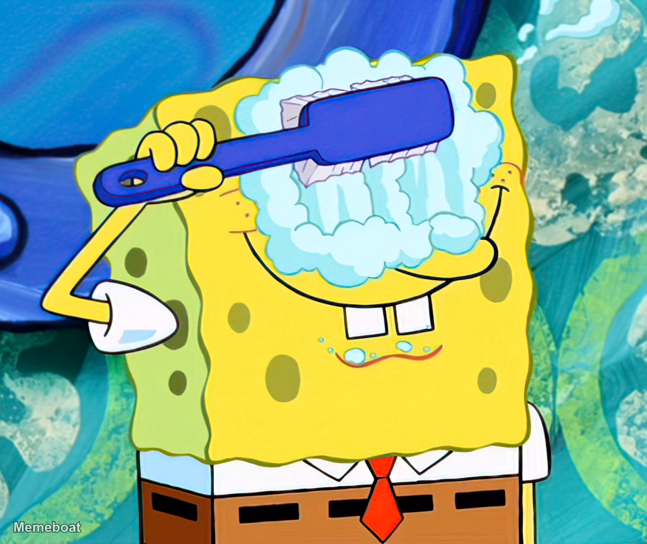 Spongebob Brushing Eyes - meme generator image preview