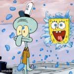 SpongeBob Bursting Through Wall - meme generator image preview