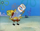 Spongebob drinking bleach