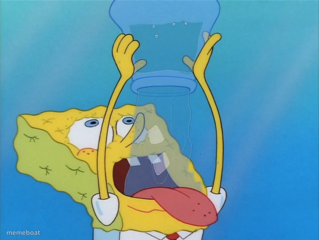 SpongeBob drinking water - meme generator image preview
