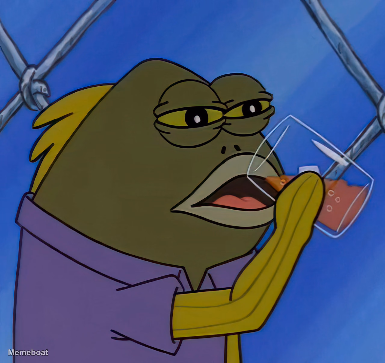 Spongebob Fish Drinking - meme generator image preview