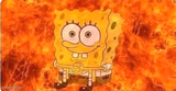 spongebob in flames