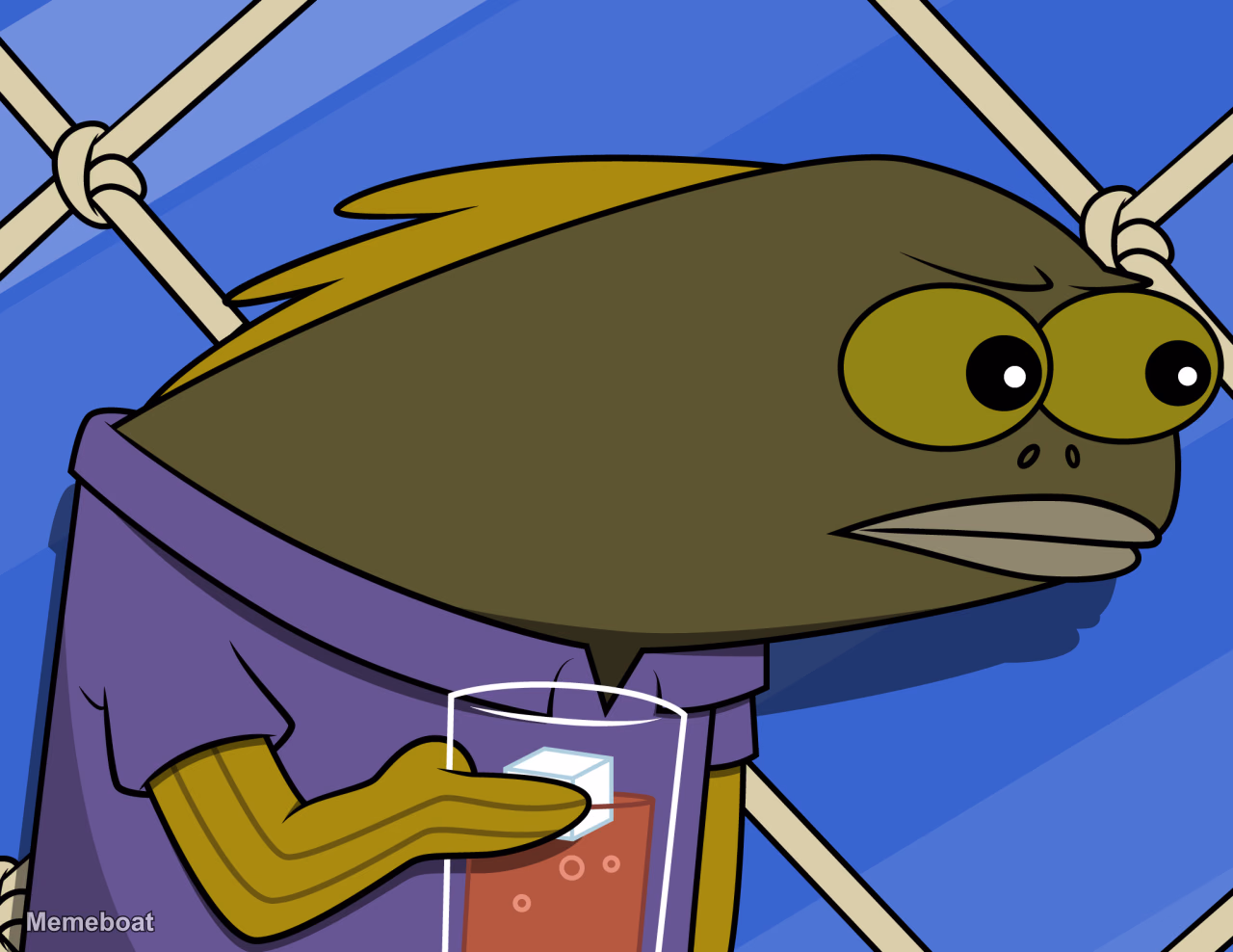 Spongebob Judging Fish - meme generator image preview