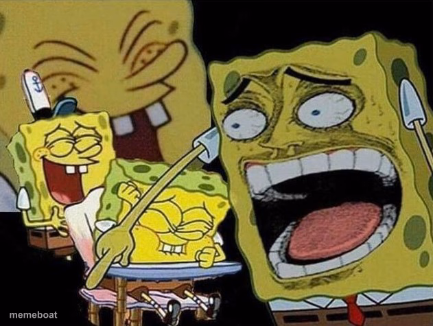 Spongebob laughing Hysterically - meme generator image preview
