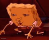 spongebob looking at floor