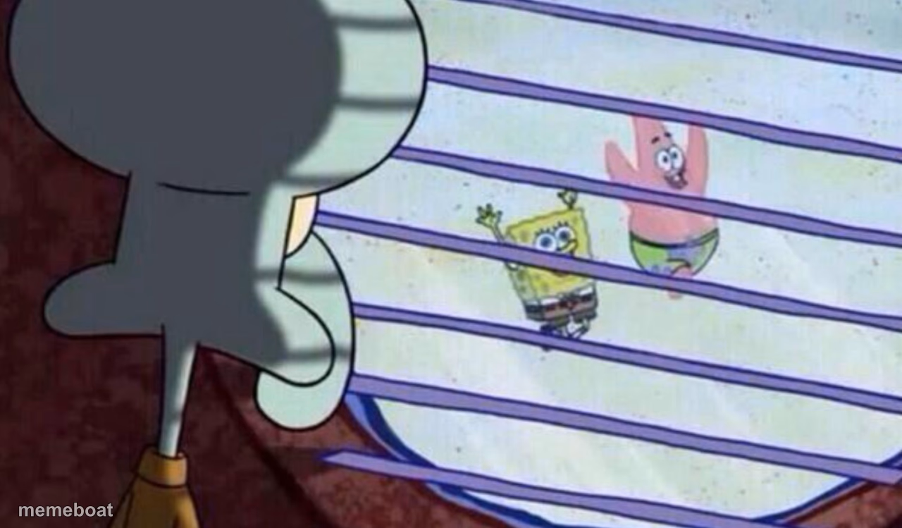 Spongebob looking out window - meme generator image preview