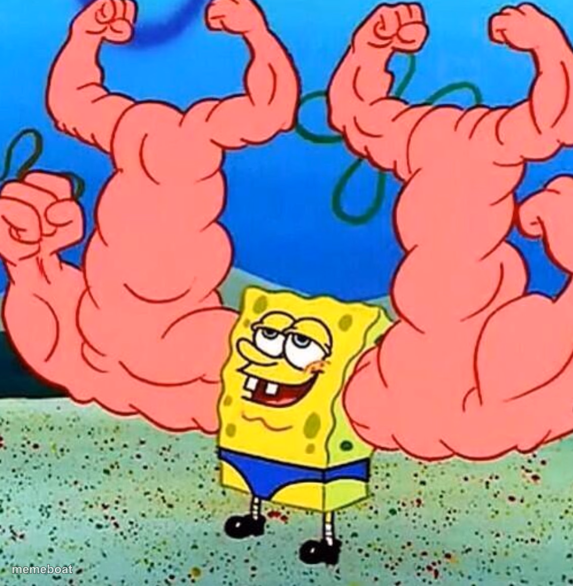 Spongebob musclebeach - meme generator image preview