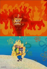 SpongeBob on fire