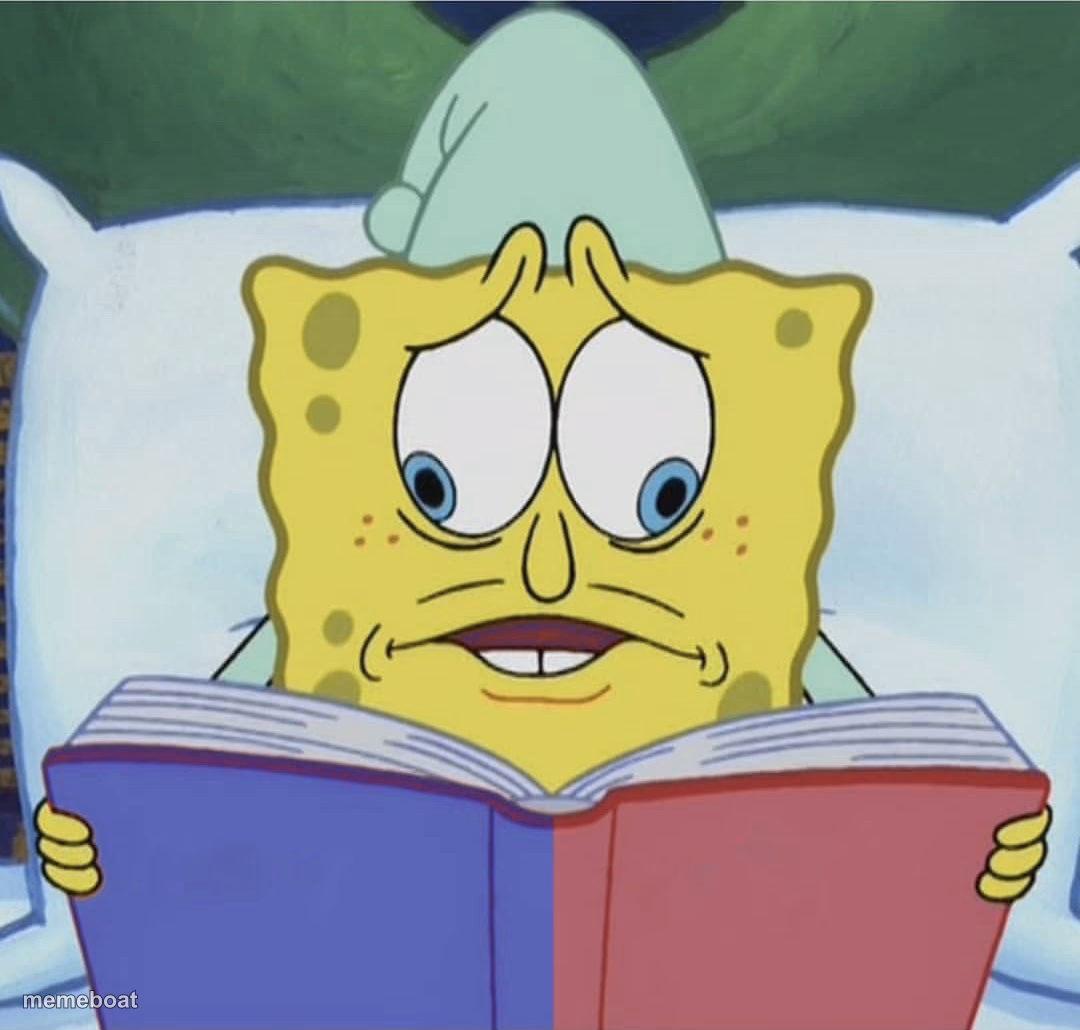 Spongebob reading - meme generator image preview