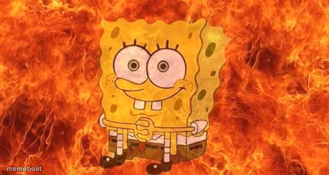 SpongeBob Sitting in Fire - meme generator image preview