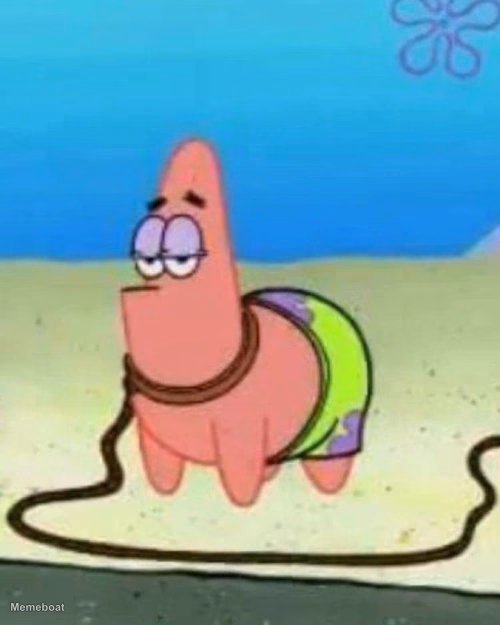 SpongeBob SquarePants Patrick on a Leash - meme generator image preview