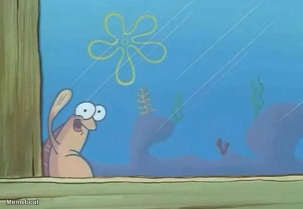 SpongeBob SquarePants "SpongeBob Horrified Fish" - meme generator image preview
