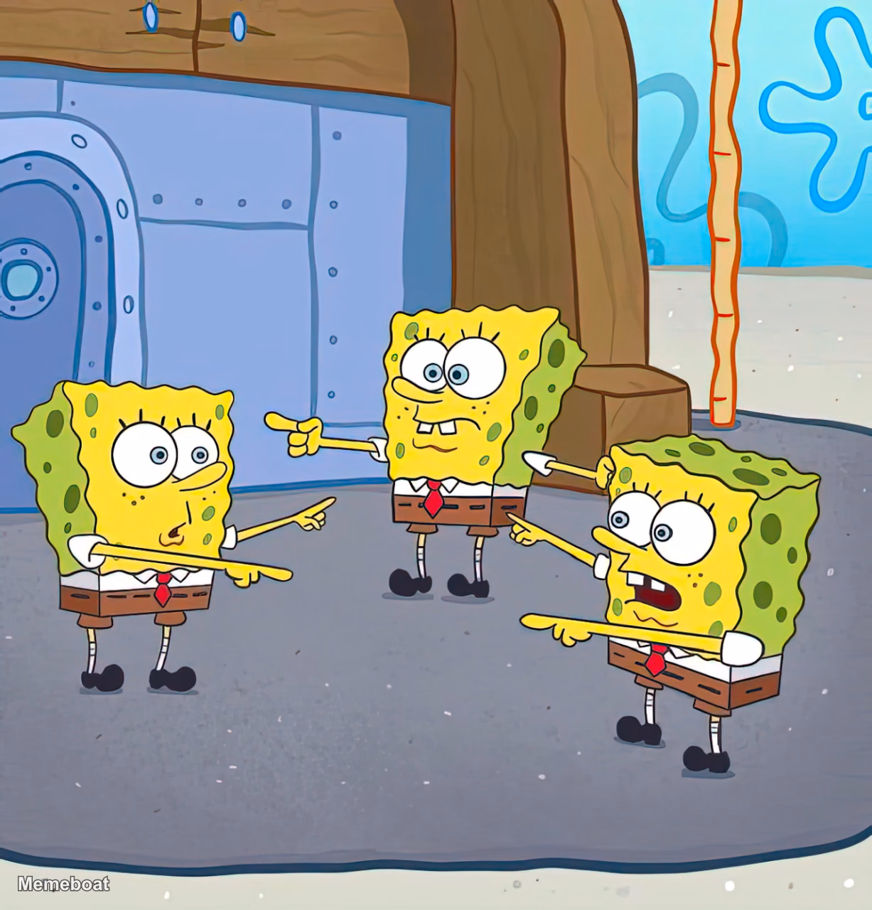 SpongeBob SquarePants "SpongeBob Spider-Man Pointing" - meme generator image preview