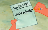 Spongebob Squarepants to do list