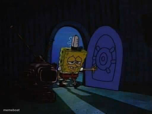 SpongeBob walking into house sad - meme generator image preview