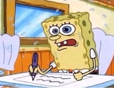 spongebob writing fast
