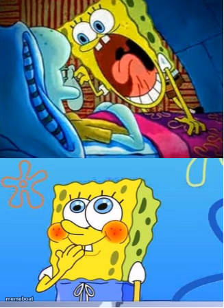 Spongebob Yell/Spongebob Shy - meme generator image preview