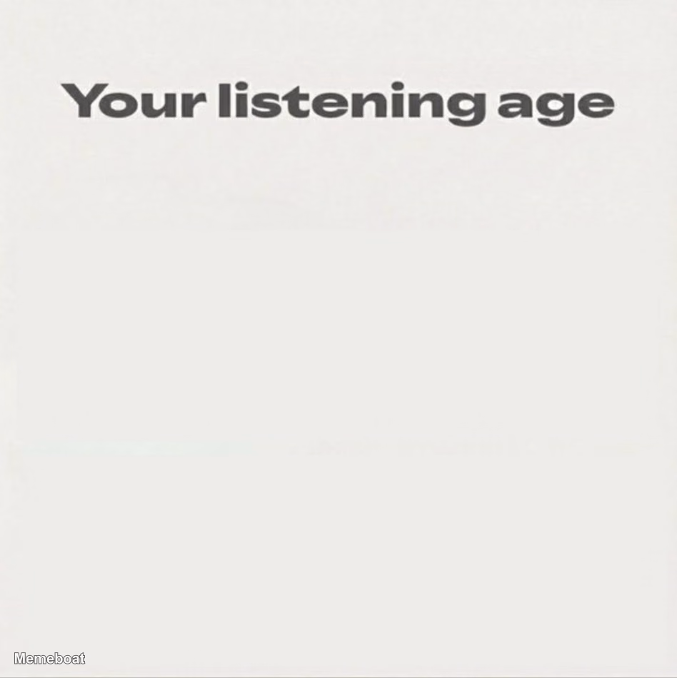Spotify Wrapped Your Listening Age - meme generator image preview
