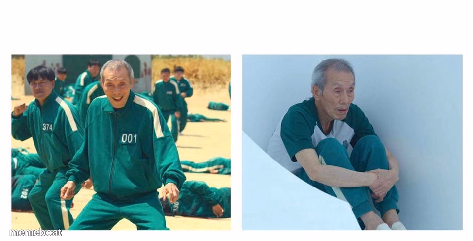 Squid game then and now - meme generator image preview