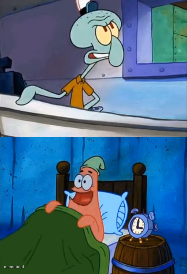 Squidward and Patrick 3 AM - meme generator image preview