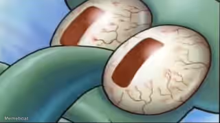 Squidward awake