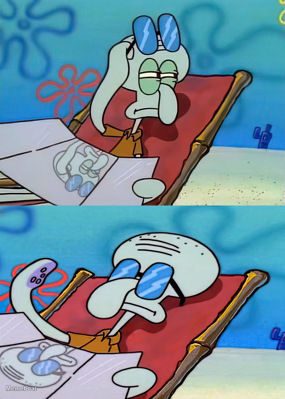 Squidward Bored Reading - meme generator image preview