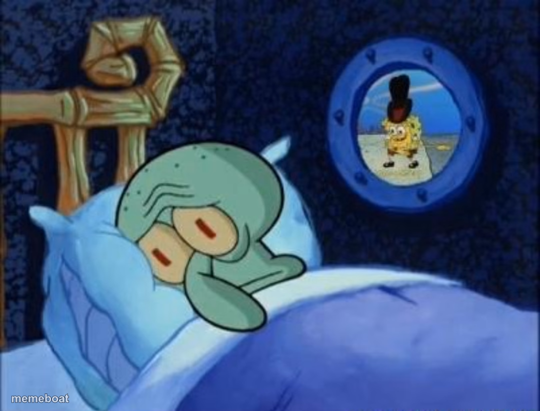 Squidward Can't Sleep - meme generator image preview