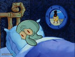 Squidward can't sleep with the spoons rattling - meme generator image preview