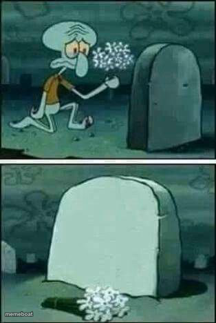 Squidward gravestone meme - meme generator image preview