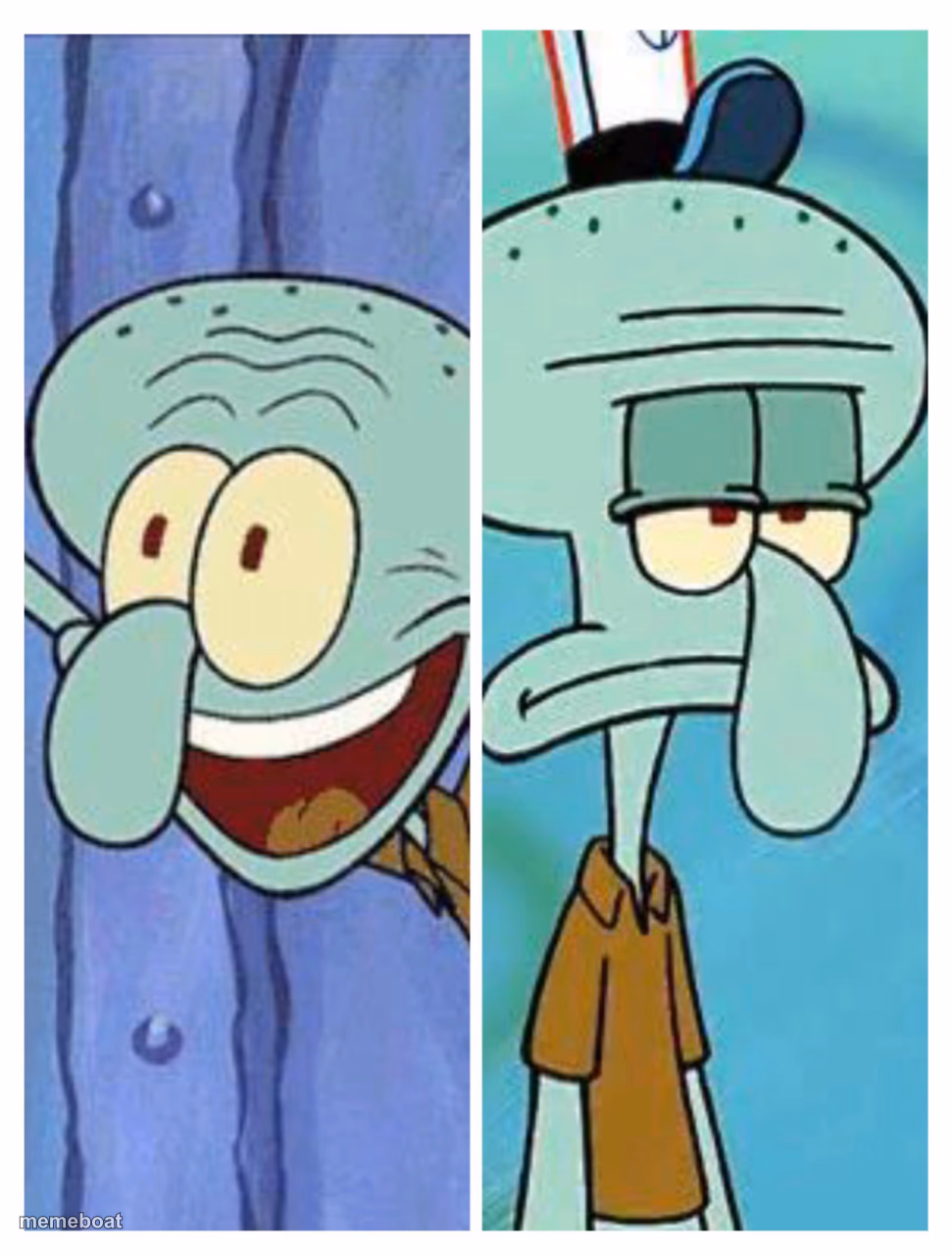 Squidward happy-sad - meme generator image preview