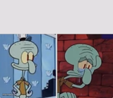 Squidward happy/sad