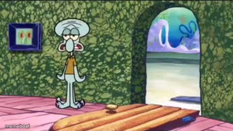 Squidward kicks out x - meme generator image preview