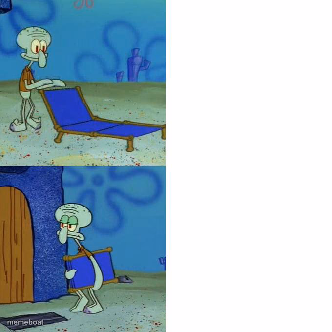 Squidward Lounge Chair Meme - meme generator image preview