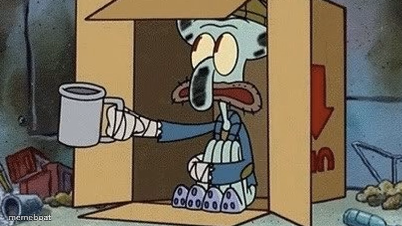 Squidward Spare Change - meme generator image preview