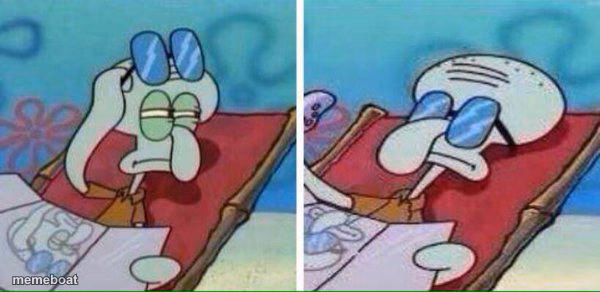 Squidward Sunbathing - meme generator image preview