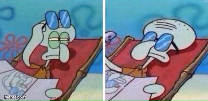 Squidward Sunbathing - meme generator image preview